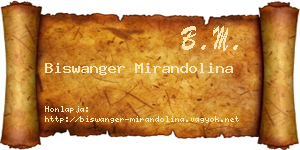 Biswanger Mirandolina névjegykártya